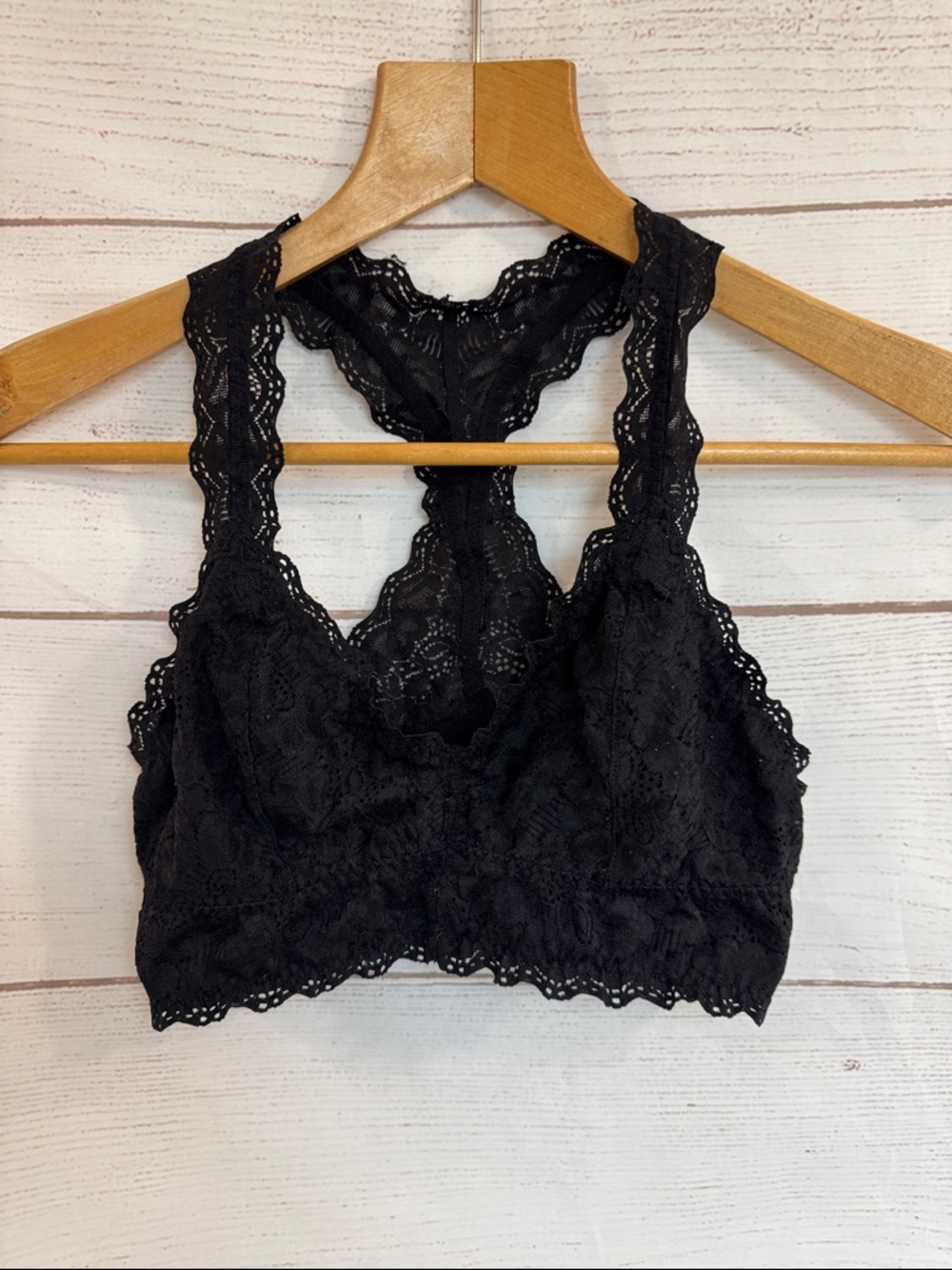 Felina Black Lace Racerback Bralette - Women Intimates Medium